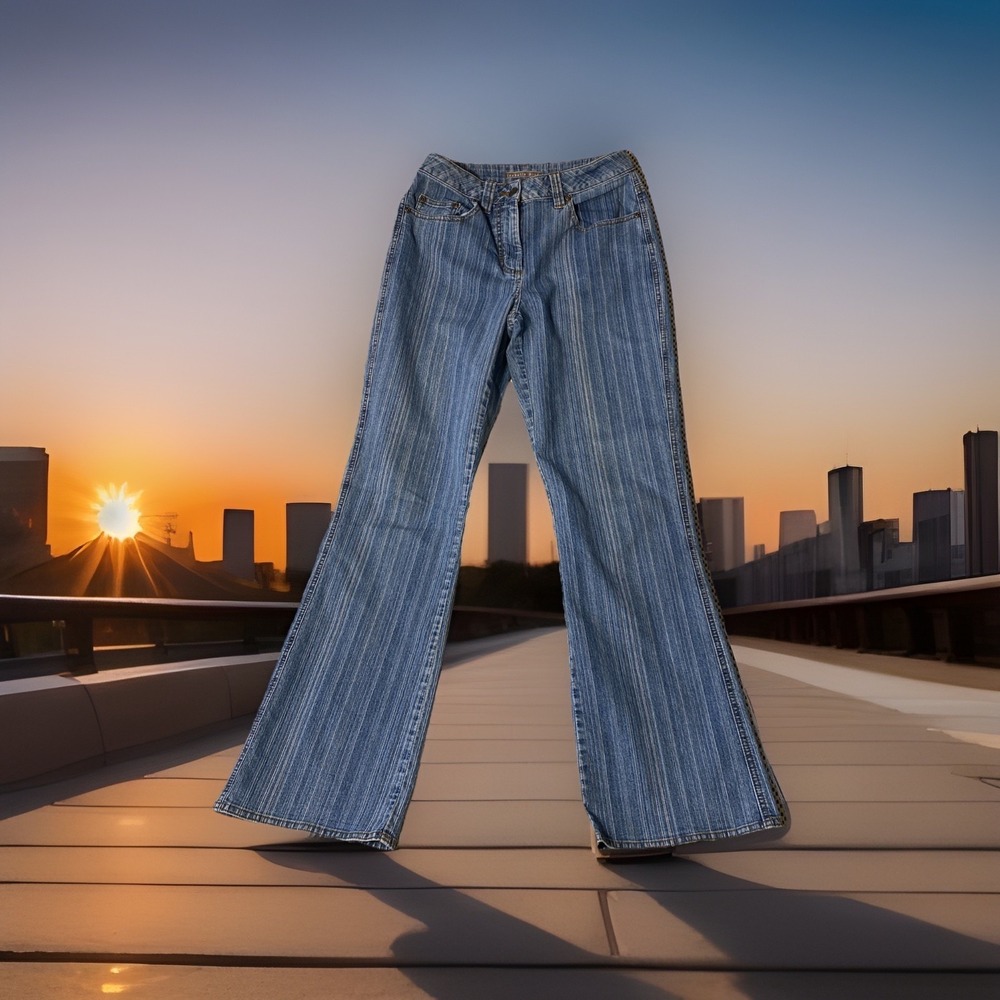 Vintage Flare Jeans Isabella Bird Size 6 Stripped Womens Boho Cottage Core
